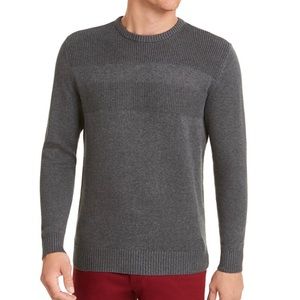 Men’s Cotton Solid Textured Crew Neck Grey Sweater